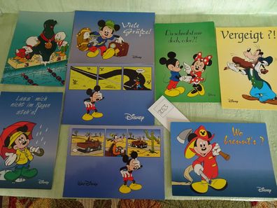 8 alte Postkarten AK Walt Disney Strips Fun-Tasia Köln Bulls WD Donald Duck &