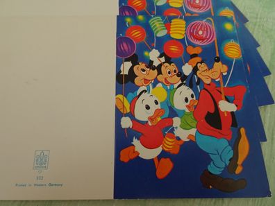 1x alte mini Karte Grußkarte Walt Disney Orania West Germany 332 Laternenumzug RAR