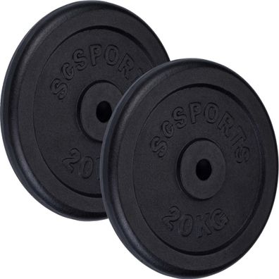 ScSPORTS® Hantelscheiben Set 40 kg 30/31mm Gusseisen Gewichtsscheiben Gewichte