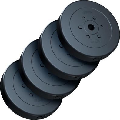 ScSPORTS® Hantelscheiben Set 40 kg 30/31mm Kunststoff Gewichtsscheiben Gewichte