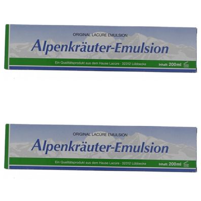 24,58EUR/1l 2 x Alpenkr?uter-Emulsion Original Lacure Emulsion Salbe 200ml
