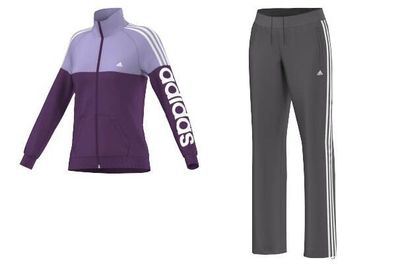 Adidas ClimaLite Damen Trainingsanzug Jogginganzug Fitness Anzug YIS Grau/ Lila