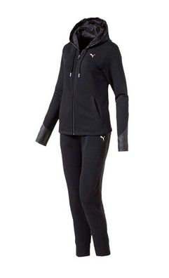 PUMA Damen Hoody Trainingsanzug Jogginganzug Baumwolle Graphic Sweat Suit blk.