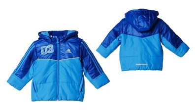 Adidas Kinder Winter Jacke Steppjacke wasserabweisend mit abknöpfbarer Kapuze