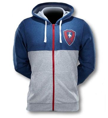 Adidas Herren Kapuzenjacke Hoodie Sweatshirtjacke Jacke FFR Baumwolle grau/ blau