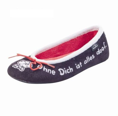 Sheepworld Hausschuhe schwarz 340114-1 Flausch Mädchen Damen