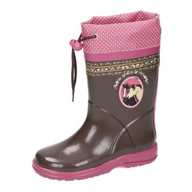 Pferdefreunde Gummistiefel 130075 braun Mädchen Regenstiefel Pferd