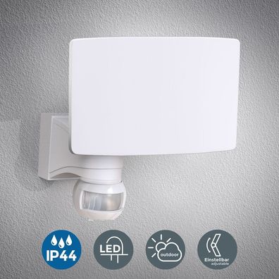 LED Außenleuchte Wand-Leuchte Bewegungsmelder 20W Hausbeleuchtung Sensor IP44 WEISS