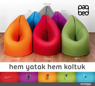 Almila wandelbarer Pagbed Sitzsack in verschiedenen Farben