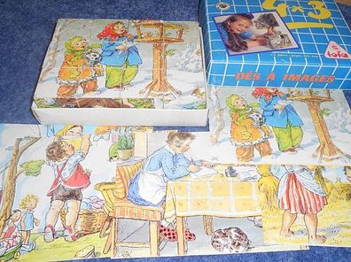 Holzpuzzle / Bilderpuzzle / Bilderwürfel - ab 3 Jahre -Jahreszeiten, Kinder