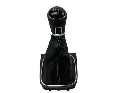 Verkleidung Handbremshebel Griff Leder schwarz grau VW Golf VI 6