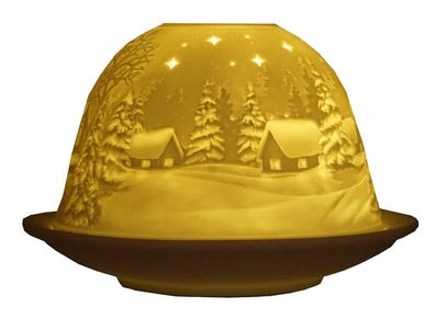 Dome Light Winterdorf Teelicht Windlicht Tisch Deko Teelichthalter