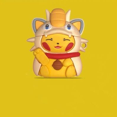 Caroon Pikachu AirPods Hülle Schutzhülle für Apple AirPods 1/2 Silikonhülle