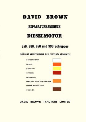 Werkstatthandbuch für die David Brown 850-880-950 Dieselmotoren