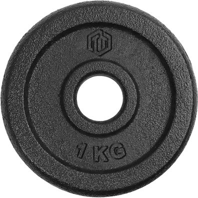 Sporttrend 24® Hantelscheibe 1KG Gusseisen 30/31mm, Gewichtsscheibe Gewicht
