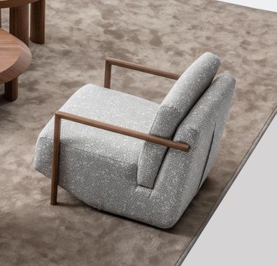 Sessel Grau Wohnzimmer Möbel Design Modern Luxus Einsitzer Club Relax