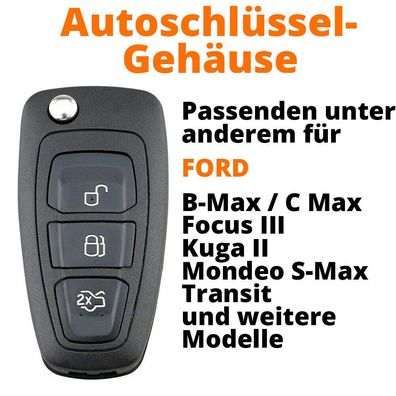 Klapp Schlüssel Gehäuse für FORD Transit Focus Galaxy Fiesta C-Max S-Max