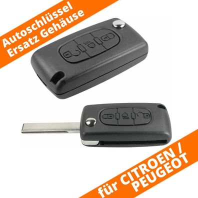 3 Tasten Auto Klapp Schlüssel Gehäuse für Citroen C2 C3 C4 C5 Peugeot