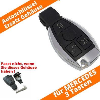 Autoschlüssel 3 Tasten Gehäuse Chrom für Mercedes Benz W204 W221 AMG