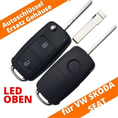 Auto Klapp Schlüssel 2 Tasten Gehäuse Fernbedienung für VW SKODA AUDI SEAT GOLF
