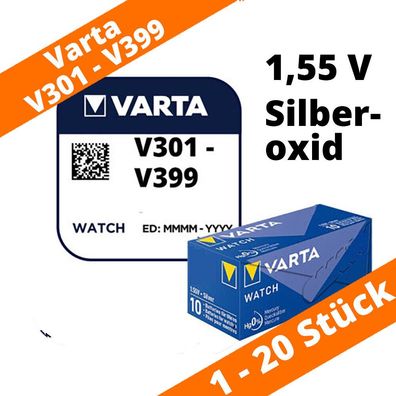 Varta V 301 - V 399 Watch Silberoxid Knopfzellen Sortiment 1,55V Uhrenbatterien