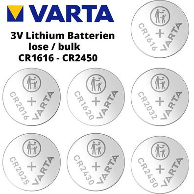 Varta Lithium CR Sortiment 1616 1620 2016 2025 2032 2430 2450 lose 3V Batterie