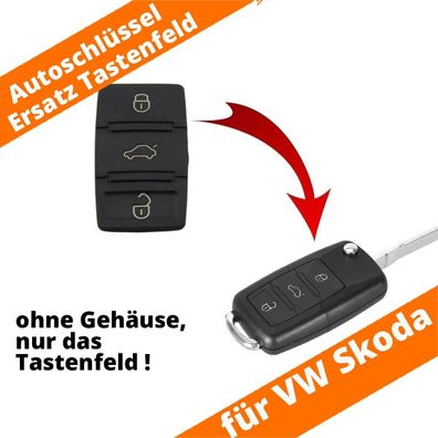 Ersatz 3 Tastenfeld Pad Autoschlüssel Gehäuse Fernbedienung für VW Skoda Seat