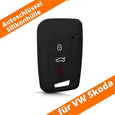 Auto Schlüssel SmartkeyHülle Schwarz für VW Passat B8 Arteon Skoda Kodiaq Superb