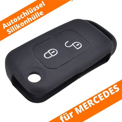 Auto Schlüssel Silikon Schutz Hülle Schwarz für Mercedes Car Key Cover