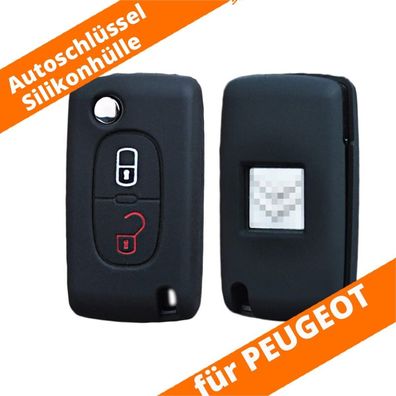 Auto Schlüssel Silikon Schutz Hülle Schwarz für Peugeot Citroen Car Key Cover