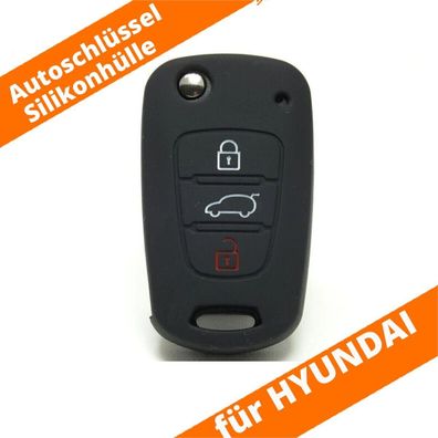Auto Schlüssel Silikon Schutz Hülle Schwarz für Hyundai KIA Car Key Cover