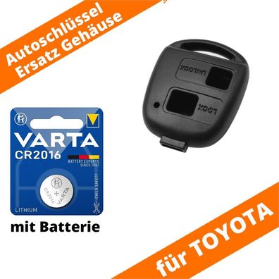 Auto Schlüssel Gehäuse 2 Tasten TOYOTA Aygo Avensis Corolla RAV4 Yaris Batterie