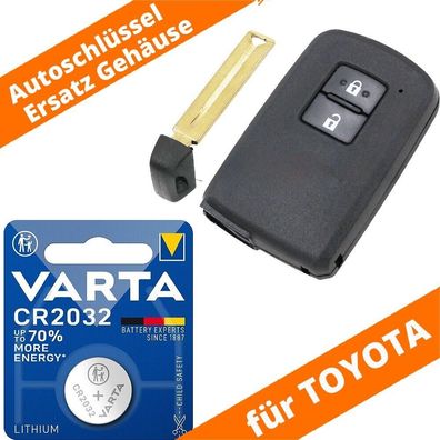 Auto Smartkey Schlüssel Gehäuse 2 Tasten für Toyota mit Batterie Quadratisch