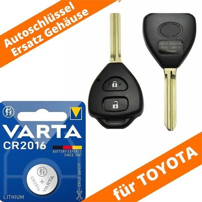 Auto Schlüssel FÜR TOYOTA 2 Tasten Camry Highlander Yaris RAV 4 III mit Batterie