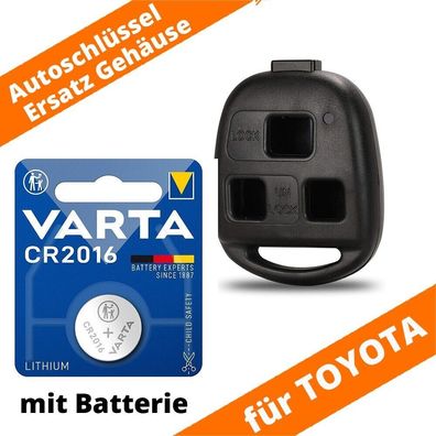 Auto Schlüssel Gehäuse 3 Tasten TOYOTA Aygo Avensis Corolla RAV4 Yaris Batterie