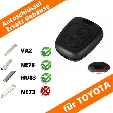 2 Tasten Ersatz Schlüssel Fernbedienung Gehäuse Toyota Aygo III VA2 NE78 HU83