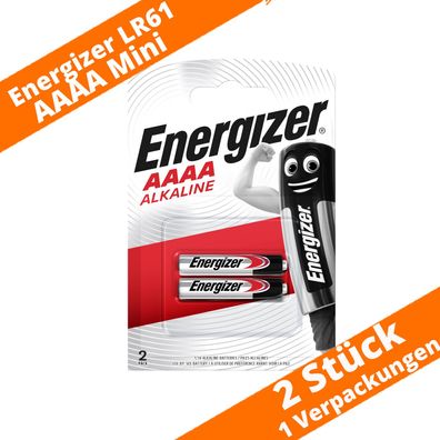 1 x E96 LR61 Energizer Max Alkaline Piccolo AAAA Blister 1,5 V - 2 Batterien