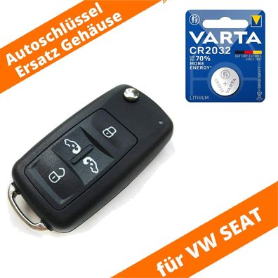 4 Tasten Auto Schlüssel Gehäuse für VW T5 T6 Multivan Sharan SEAT mit Batterie