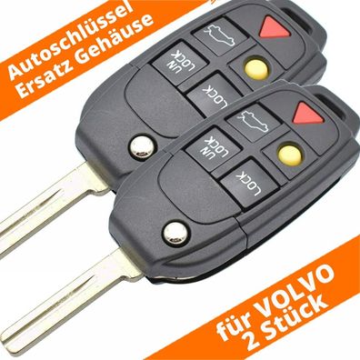 2 Stück Autoschlüssel 3 Tasten Gehäuse NEU passend für VOLVO S40 V40 S70  V70 C70