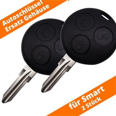 2 x Auto Schlüssel Gehäuse für Smart ForTwo 450 452 Brabus Rohling Funk 3 Tasten