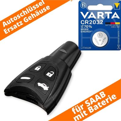 4 Tasten Auto Schlüssel Gehäuse Case für Rohling für Saab 93 95 96 + Batterie