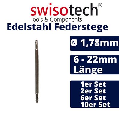 Federstege Edelstahl Federstifte Uhrenstifte Uhrenarmband - 1,8 x 6 - 22mm Uhr