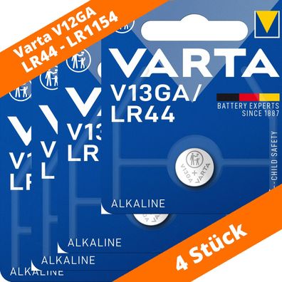 4 x Varta V13GA LR44 LR1154 357 AG13 Alkaline 1,5V V76PX Batterie Knopfzelle