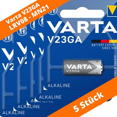 5 x Varta V23GA 12V Batterie Knopfzelle MN21 P23GA A23 23A LR23 LRV08 4223
