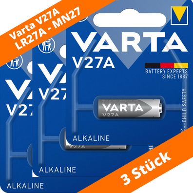 3 x Varta V27A MN27 A27 L828 GP27A 4227 Alkaline Knopfzelle Batterie 12V