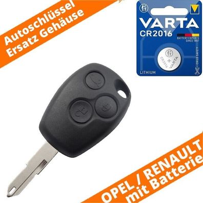 Auto Schlüssel Ersatz 3 Tasten Gehäuse für Renault OPEL DACIA + Batterie CR 2016