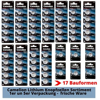 Camelion CR 1216 - 2477 Lithium 3V Knopfzellen 17 Typen zur Auswahl Blister NEU