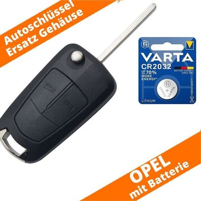 Klapp Schlüssel Gehäuse 2 Tasten Opel Astra H Corsa D Tigra B Zafira B + CR2032
