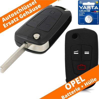 Ersatz Gehäuse Schlüssel Opel 3 Tasten Corsa Zafira Astra Tigra Hülle & Batterie