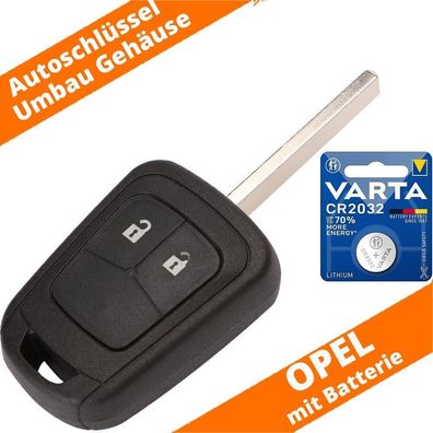 Auto Schlüssel Gehäuse 2 Tasten für Opel Astra J Corsa Meriva Zafira + Batterie